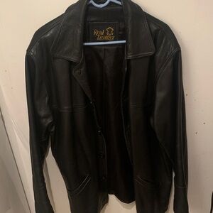 Incredibly Gorgeous Real Leather Black Button Up Jacket W/ 3 pockets SZ M-XL